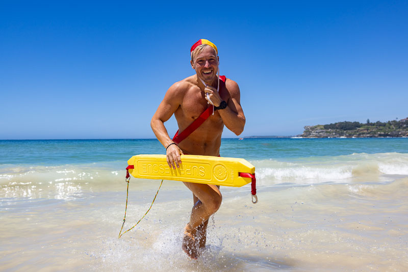 Lifesaver with yellow tube Bondi Bathers’ Surf Life Saving Club